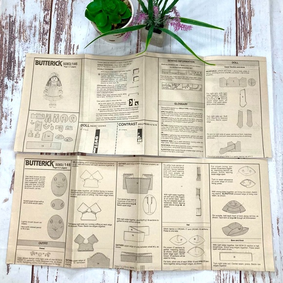 Butterick Holly Hobbie #146 Patterns Vintage 1990 One Size DIY - Picture 7 of 12